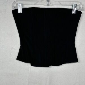 SKIMS Black Fleece Corset Top Zipper Closure Size S P